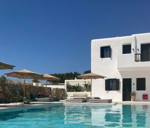 Hotel’s pool at Koukoumi Hotel in Mykonos