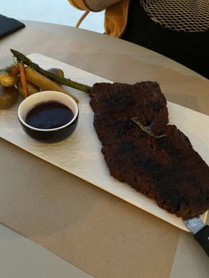 Dinner seitan steak at Koukoumi Hotel in Mykonos
