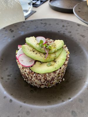 Dinner starter quinoa salad at Koukoumi Hotel in Mykonos
