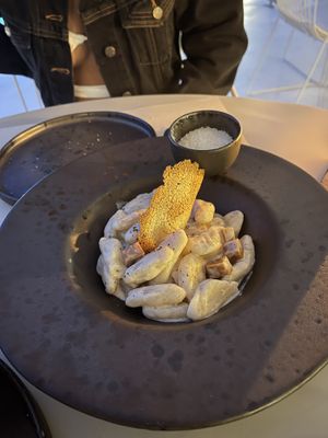 Gnocchi with bacon at Koukoumi Hotel in Mykonos