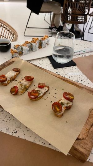 Garlic bruschetta  at Koukoumi Hotel in Mykonos