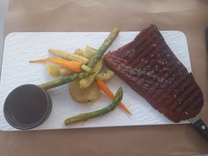 Ribeye seitan stake at Koukoumi Hotel in Mykonos