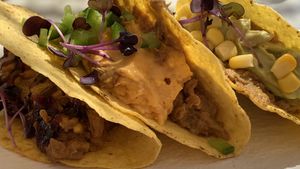 Tacos 🌮 closeup   at Koukoumi Hotel in Mykonos