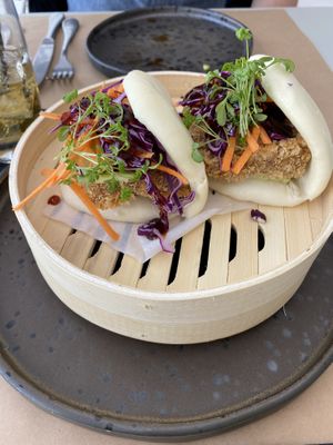 Bao Buns with crispy marinated tofu   at Koukoumi Hotel in Mykonos