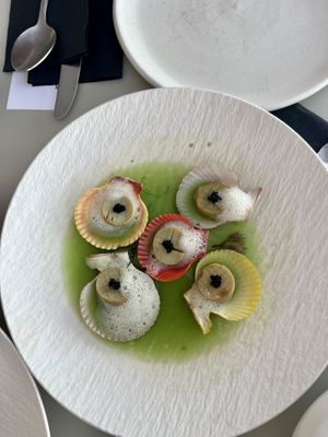 Scallops - a wave of the seas? Maybe?  at Koukoumi Hotel in Mykonos