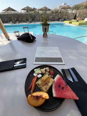 Breakfast   at Koukoumi Hotel in Mykonos