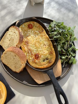 Omelette for breakfast    at Koukoumi Hotel in Mykonos