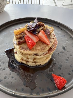 Pancakes 🥞 for breakfast   at Koukoumi Hotel in Mykonos