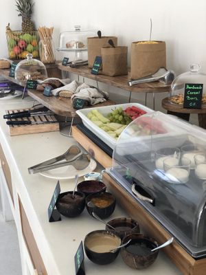 Cold breakfast options  at Koukoumi Hotel in Mykonos