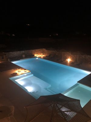 Pool area  at Koukoumi Hotel in Mykonos