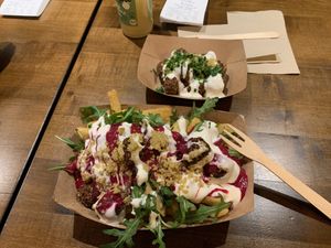 pink persia poutine  at Frittenwerk - Altstadt in Dusseldorf