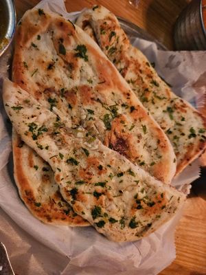 Garlic naan at The Madras Cafe in Orlando