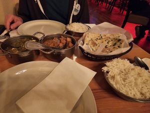 I didn't get the best photo since my husband was giving me a hard time about photographing our food. This was absolutely amazing. The best Indian meal I've ever had! Highly recomme at The Madras Cafe in Orlando