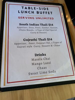 Menu at The Madras Cafe in Orlando