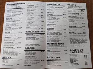 Menu at PoPsy in Tupelo