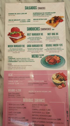 Menu at BEIJU HEALTHY FUN FOOD in Cascais