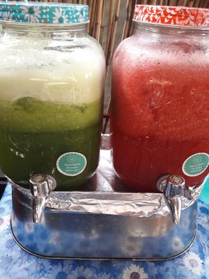 Agua de Piña-Alfalfa y Frambuesa at Frida in Ajijic