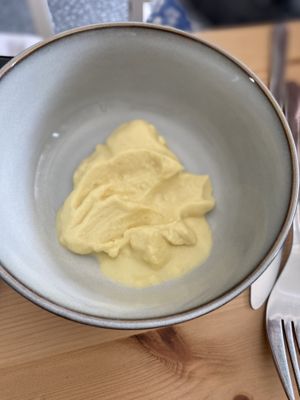 Generous portion of garlic mayonnaise   at Manna - Taste & See in Starnberg