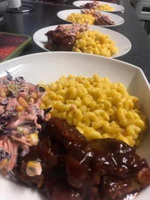 Jerk bites. Mac n cheese. Coleslaw   at Rasculture Vegan Food in Birmingham