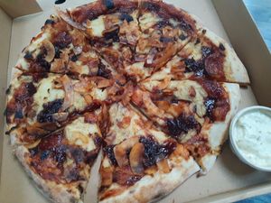 'Bacon' & Carmalised Onion at Craft Vegan Pizza in Ryde