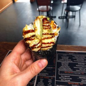 Tempura Avocado Handroll with Vegan Eel Sauce at Sushi Sushi - Harlem in New York City
