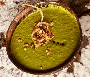 Green Greatness soup fresh and tasty. at Zest Raw Vegan Eats in Chicago