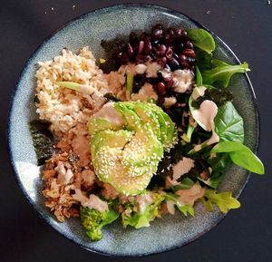 Black bean Buddha Bowl with Ginger Tahini Dressing at The Vegan Cook in Everton Hills