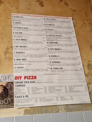Menu at Dr Drooly in Munich