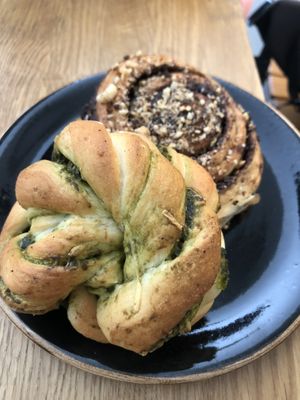 pesto and chocolate/hazelnut buns at Kringel in Tallinn
