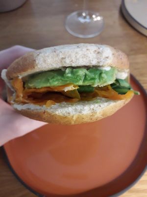 Avocado and carrot panini at Kringel in Tallinn