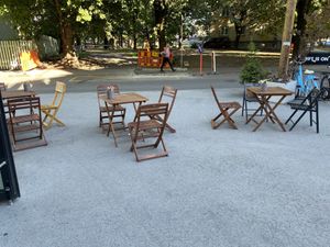 Outdoor seating  at Kringel in Tallinn