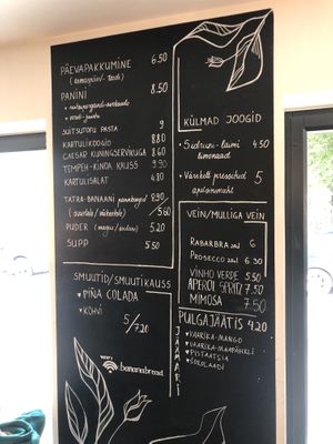 Menu   at Kringel in Tallinn