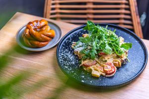 Smoked tofu pasta at Kringel in Tallinn