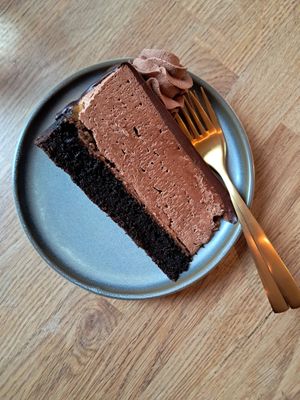 Chocolate cake at Kringel in Tallinn
