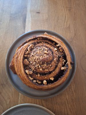 Chocolate nut bun at Kringel in Tallinn