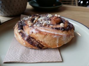 Chocolate bun at Kringel in Tallinn
