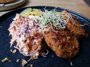 Amazing oat cutlets for lunch at Kringel in Tallinn