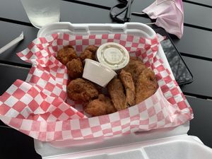 Wings and fried pickles at Plant Bae in Montgomery