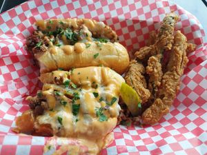 This is the Philly with fried pickles. So good!! at Plant Bae in Montgomery