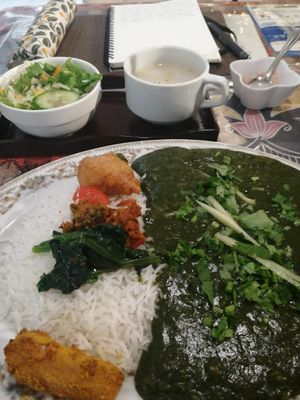 Spinach Daal Curry at WanoWa Cafe in Osaka