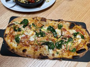 Spinach and mushroom pizza  at Above Ground - Pop-up in Oakland