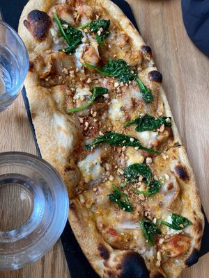 Artichoke spinach pizza at Above Ground - Pop-up in Oakland