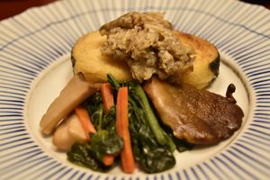 Fake fish made from Tofu Skin at Matsumotoro Hotel in Gunma