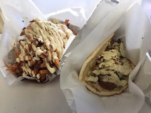 chilli cheese fries at Viva! Vegetarian Grill - Food Cart in Eugene