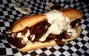 Philly cheese steak! at Viva! Vegetarian Grill - Food Cart in Eugene