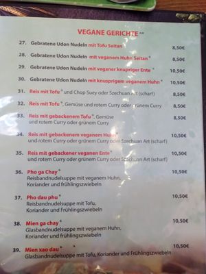 Vegan menu at Thuy Phat Sushi Express in Hannover