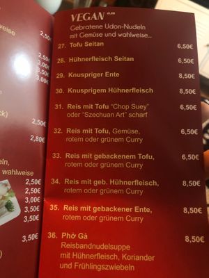 Vegan Menu at Thuy Phat Sushi Express in Hannover