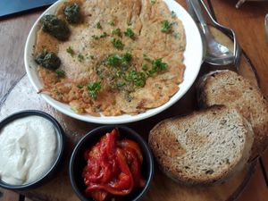 Goa (lentil pancake with cashew cheese) at Capara in Koh Phangan
