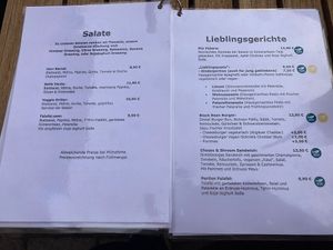 Food menu at Green Bee in Rinteln
