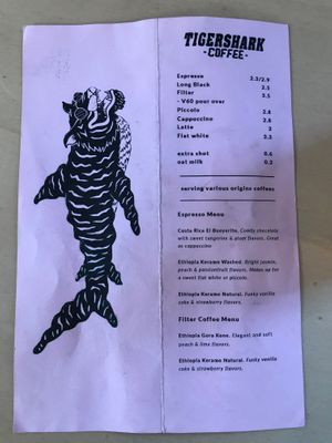 Tigershark Coffee's menu at Tigershark Coffee in The Hague